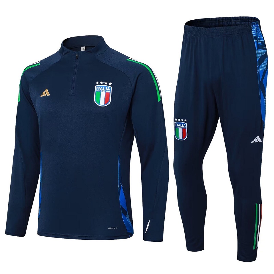 AAA Quality Italy 24/25 Tracksuit - Dark Blue/Blue